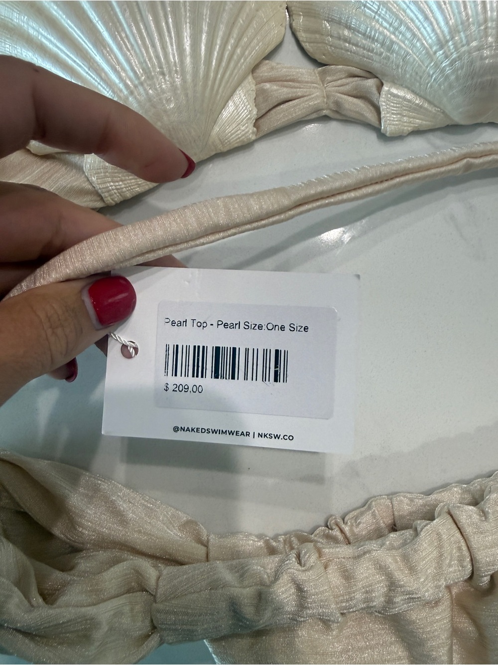 Bottom Pearl Shell-Accent Bikini Set - Picture 5 of 5